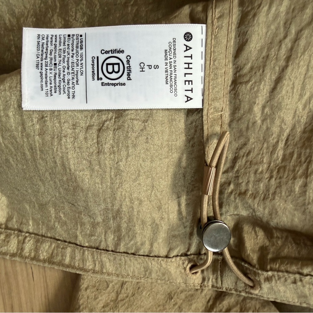 Athleta lunar Sheen shirt, button-down women’s small, brown stone, beige colored - Picture 3 of 6